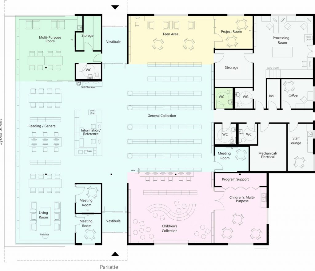 Floor plan for new library